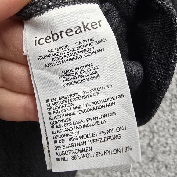 Icebreaker Jacket Womens Large Gray Logo Merino Wool Crush Full Zip Hooded - Picture 7 of 13